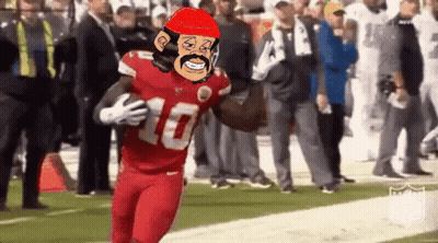 Football Player Number 10 Running Down Field GIF
