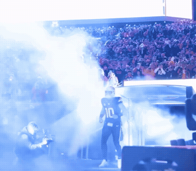 Football Player Number 10 Walking Out Of Tunnel GIF