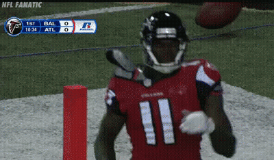 Football Player Number 11 Celebrating Touchdown GIF