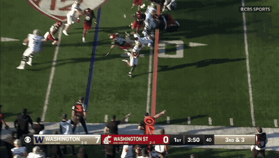 Football Player Number 11 In Front Of Referee GIF