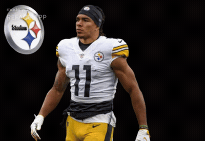 Football Player Number 11 In Front Of Steelers Logo GIF