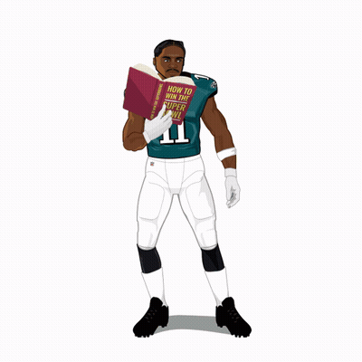 Football Player Number 11 Reading Book GIF