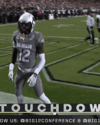 Football Player Number 12 Running On Field GIF