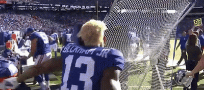 Football Player Number 13 In Front Of Net GIF