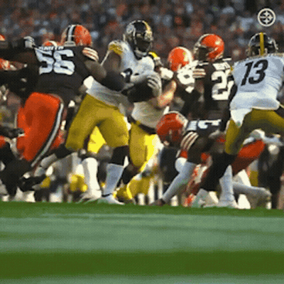 Football Player Number 13 Running With Ball GIF