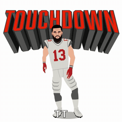 Football Player Number 13 Saying Touchdown GIF