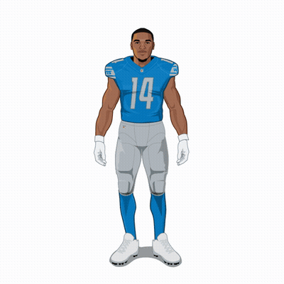 Football Player Number 14 Flexing Muscles GIF