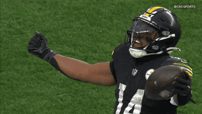 Football Player Number 14 Holding Football GIF