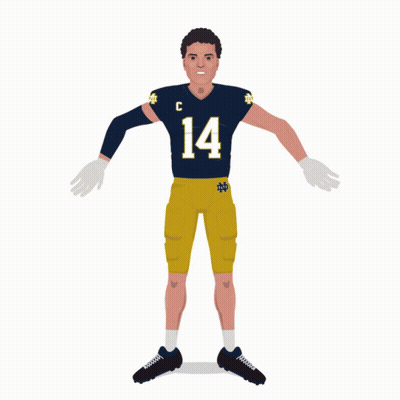 Football Player Number 14 In Front Of Fireworks GIF