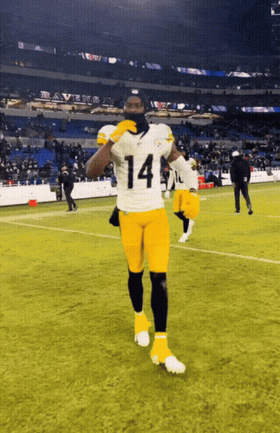 Football Player Number 14 On Field GIF