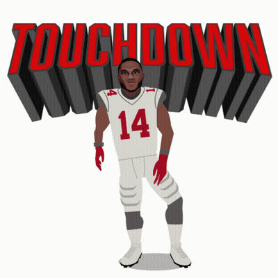 Football Player Number 14 Touchdown GIF
