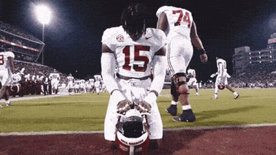 Football Player Number 15 Kneeling GIF