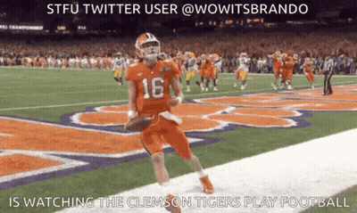 Football Player Number 16 Running Down Field GIF