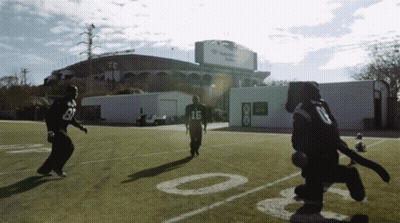 Football Player Number 16 Running On Field GIF