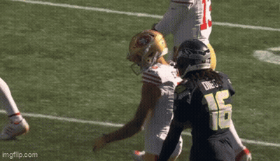 Football Player Number 16 Talking To Another GIF