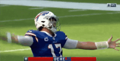 Football Player Number 17 Arms Outstretched