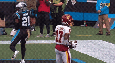 Football Player Number 17 Catching Ball GIF