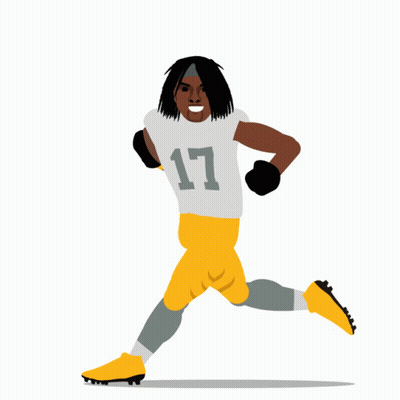 Football Player Number 17 Running With Ball GIF