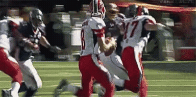 Football Player Number 17 Running With Ball GIF