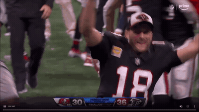 Football Player Number 18 Celebrating GIF