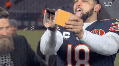 Football Player Number 18 Holding Cheese Box GIF