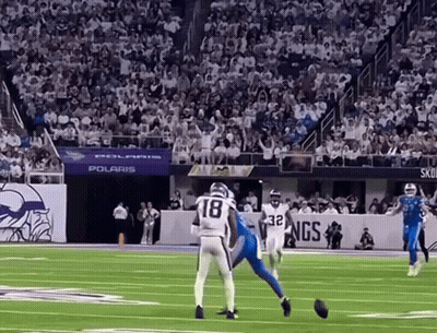 Football Player Number 18 On Field GIF