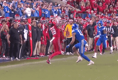 Football Player Number 18 Running GIF