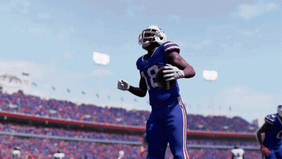 Football Player Number 18 Running With Ball GIF