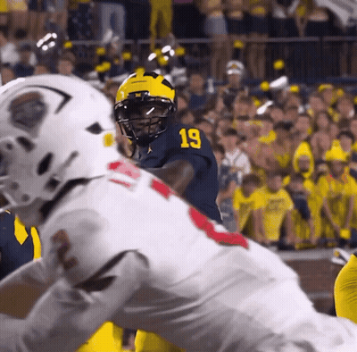 Football Player Number 19 Being Tackled GIF