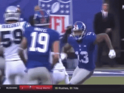 Football Player Number 19 Running GIF