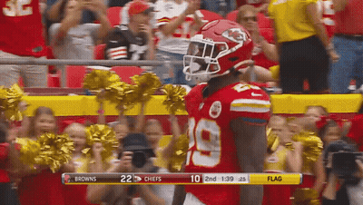 Football Player Number 19 With Cheerleaders GIF