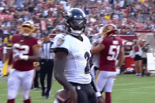 Football Player Number 2 Holding Football GIF
