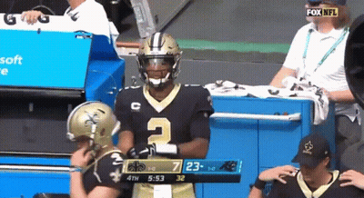 Football Player Number 2 In Front Of Fox NFL Screen GIF