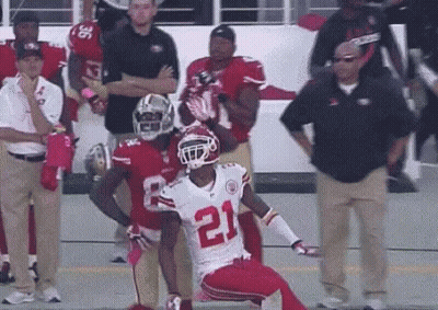 Football Player Number 21 Kneeling GIF