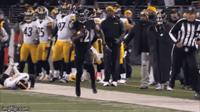 Football Player Number 21 Running Down Field GIF