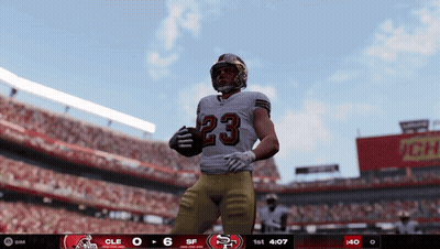 Football Player Number 23 Holding Football GIF