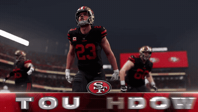 Football Player Number 23 Touchdown Banner GIF