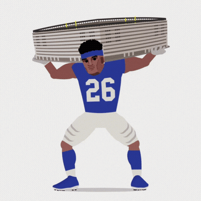 Football Player Number 26 Holding Stadium Model GIF