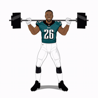 Football Player Number 26 Lifting Barbell GIF