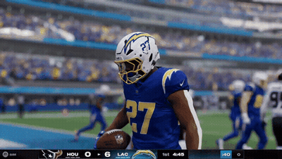 Football Player Number 27 Running With Ball GIF