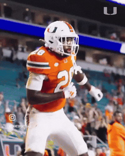 Football Player Number 28 Running On Field GIF