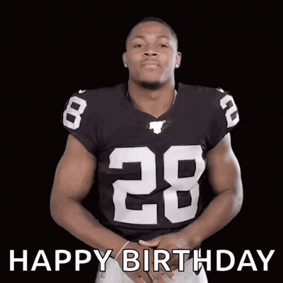 Football Player Number 28 Saying Happy Birthday GIF