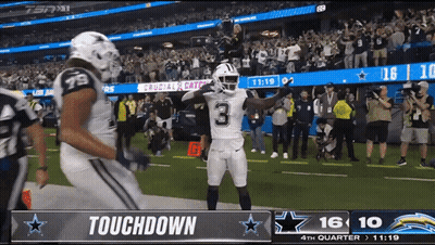 Football Player Number 3 Celebrating On Field GIF