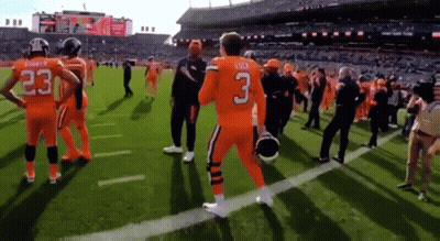 Football Player Number 3 Dancing On Field GIF