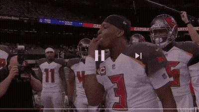 Football Player Number 3 In Huddle GIF