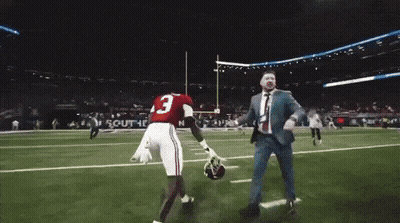 Football Player Number 3 Jersey Running GIF