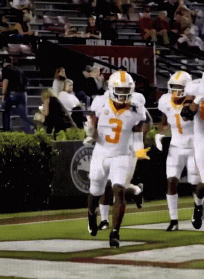 Football Player Number 3 Running On Field GIF