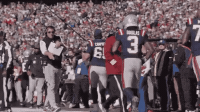 Football Player Number 3 Running On Field GIF