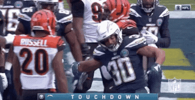 Football Player Number 30 Being Tackled GIF