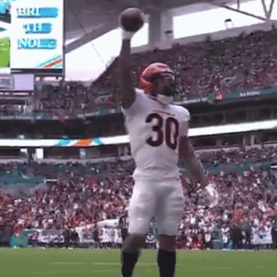 Football Player Number 30 Throwing Football GIF